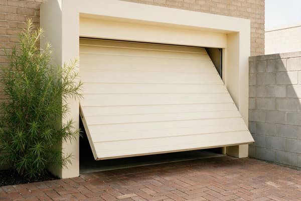 Portal basculante de aluminio en Cabanas